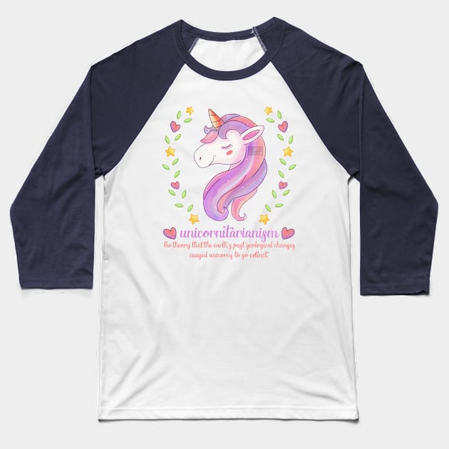 Funny Unicornitarianism Definition Extinct Unicorn Baseball T-Shirt by porcodiseno